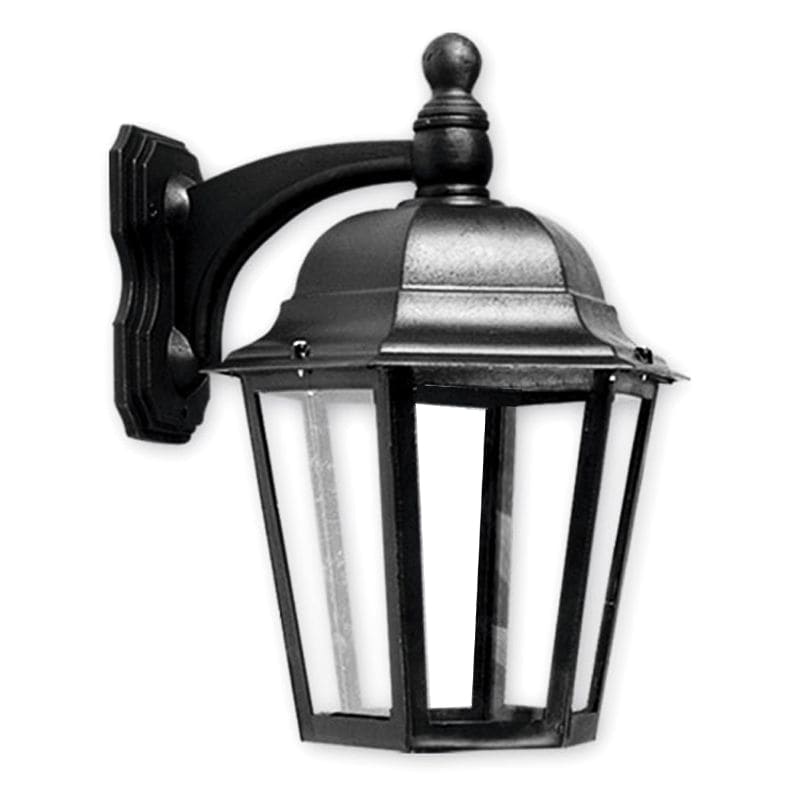 FAROL DE POLIPROPILENO 6 CARAS E27 NEGRO MOD. 1297  - FAROLUZ