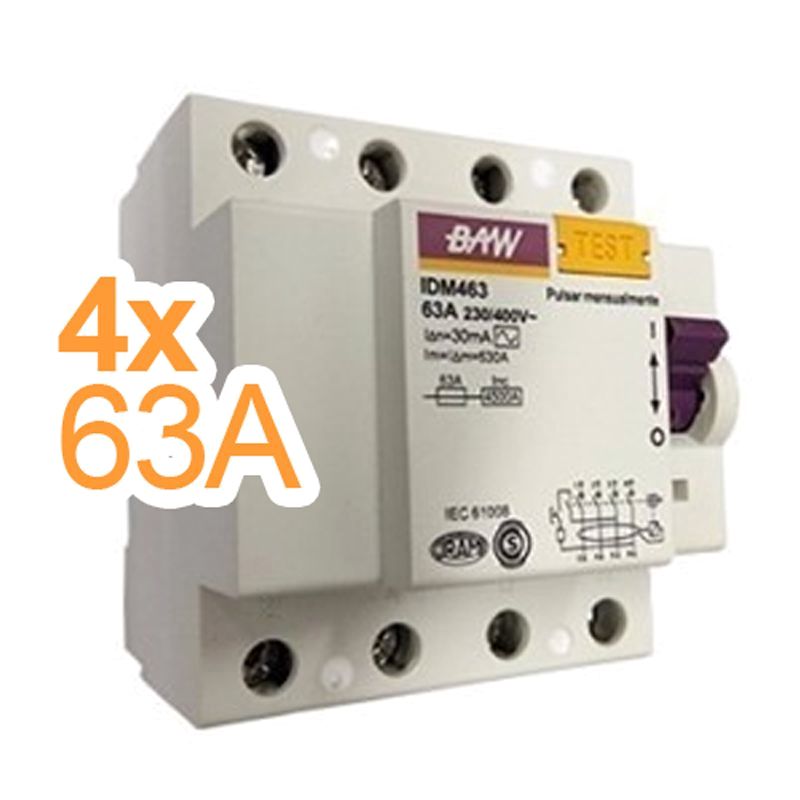 DISYUNTOR DIF. 4 X 63 AMP. 30MA  - BAW