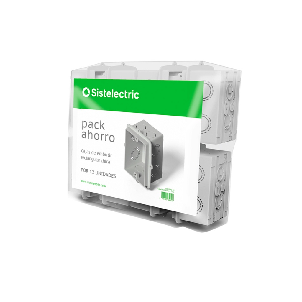 CAJA EMBUTIR RECTANGULAR CON OREJA PLASTICA PACK AHORRO X12 - GENROD