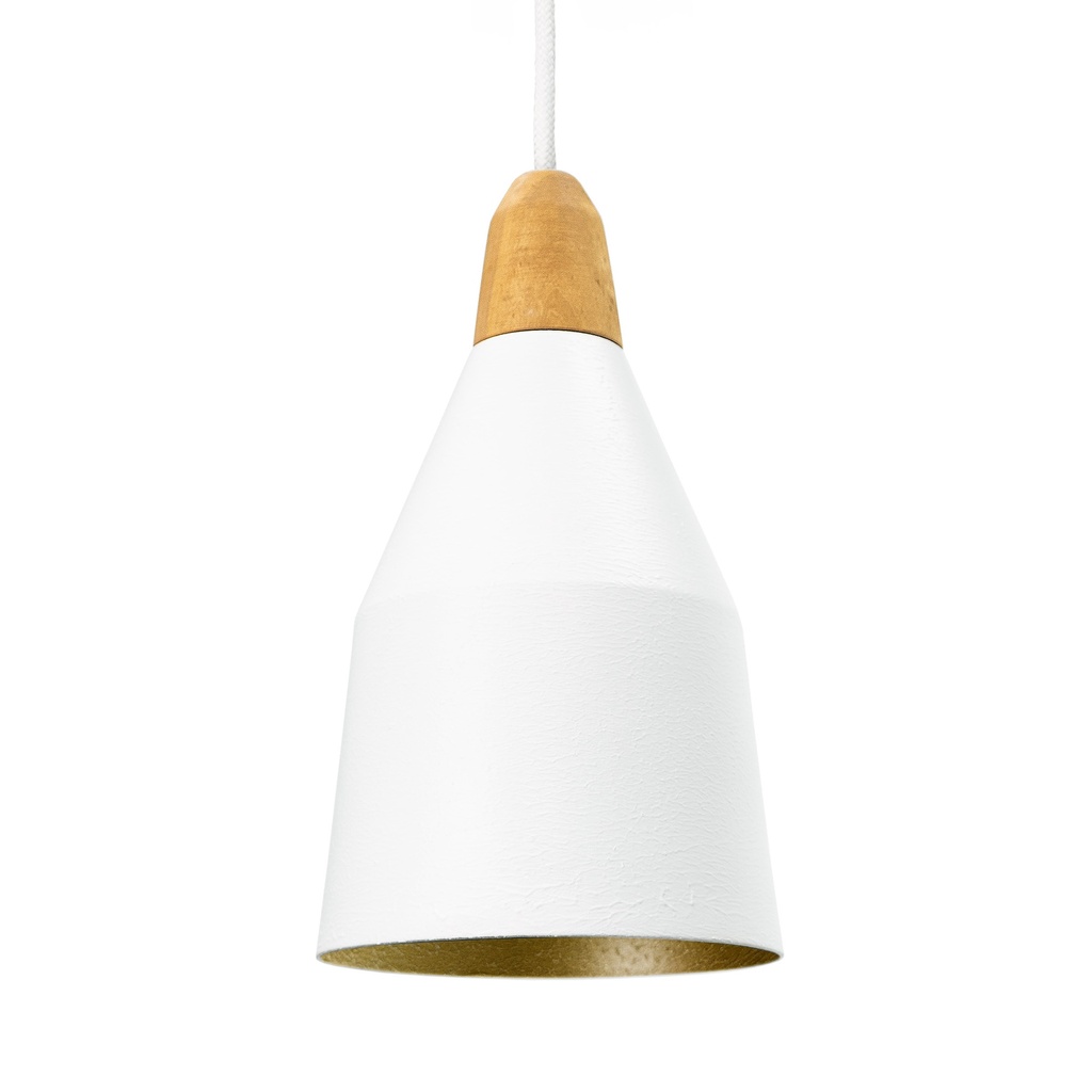 COLGANTE NRO.4 E27 CABLE TEXTIL D=13CM BLANCO CON INTERIOR CHAMPAGNE - TOKIO