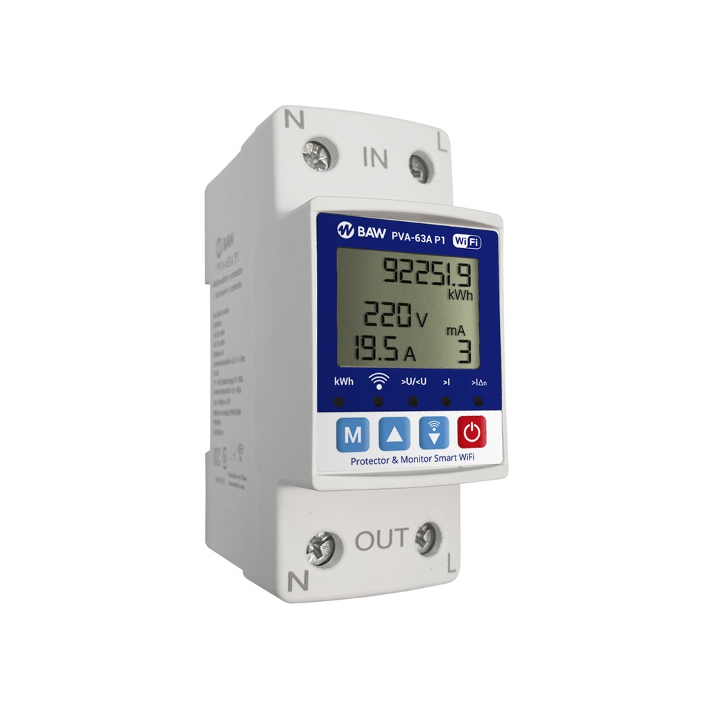 PROTECTOR TENSION DIGITAL MONOFASICO 63A CONTROL SMART WIFI - BAW