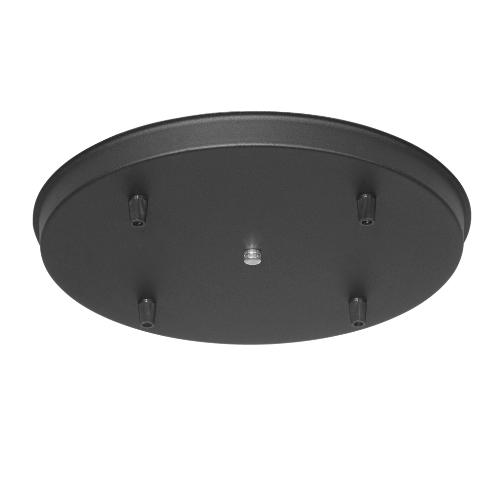 BASE REDONDA 4 LUCES SIN CABLE 300X23MM NEGRO - FERROLUX