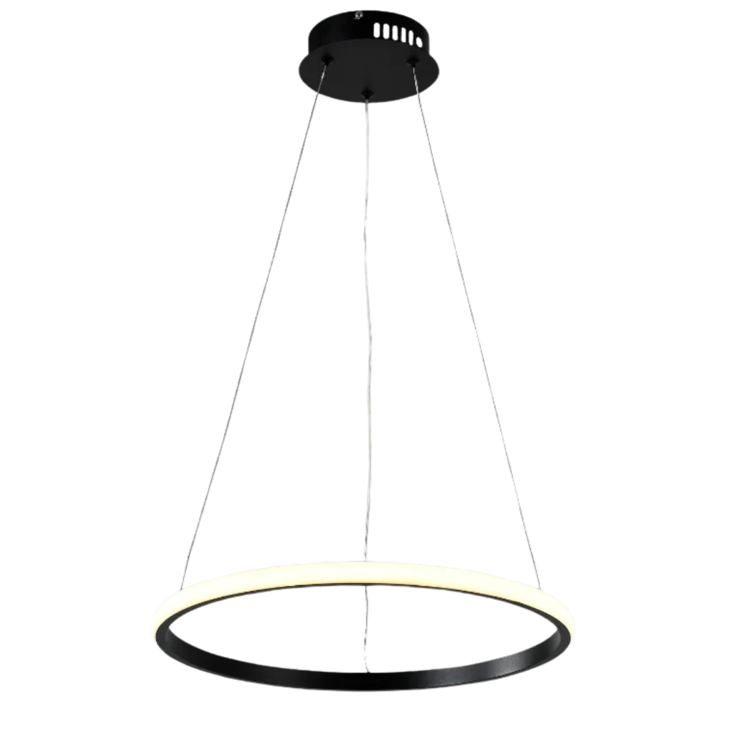 COLGANTE LED 40W LUZ CALIDA 60CM SIMP L NEGRO - 180 ILUMINACION