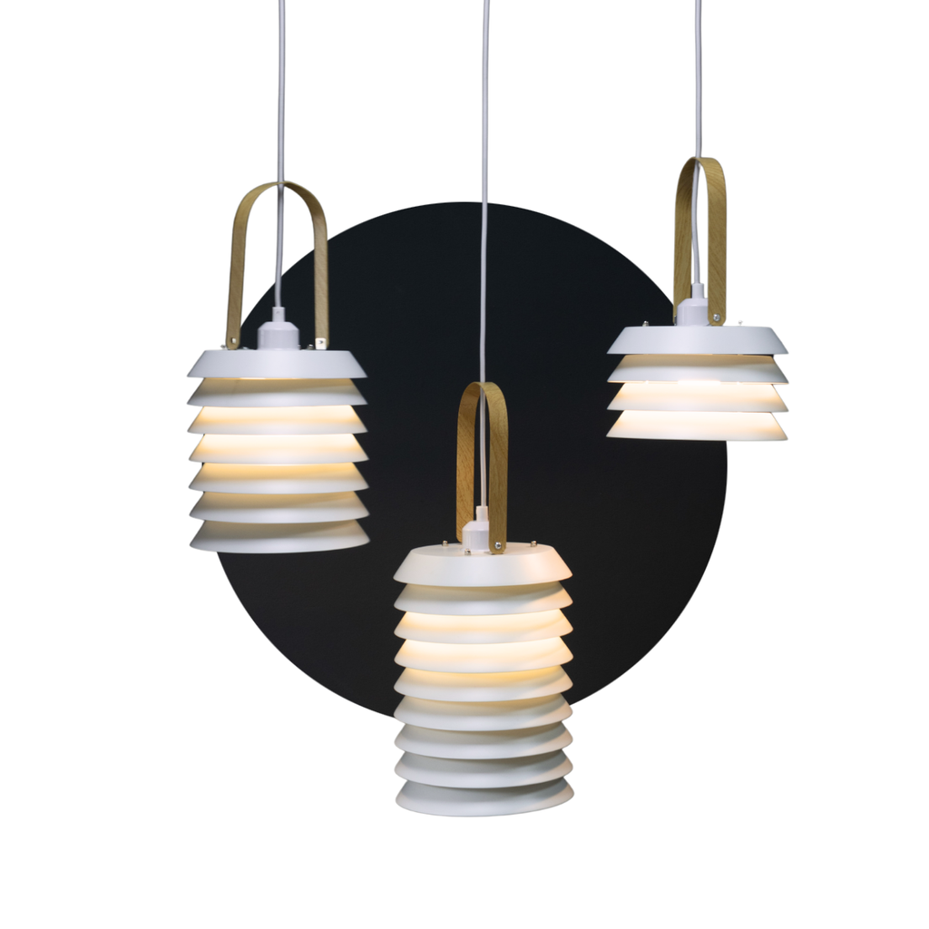 COLGANTE 3 LUCES E27 NEWDIX BLANCO - 180 ILUMINACION