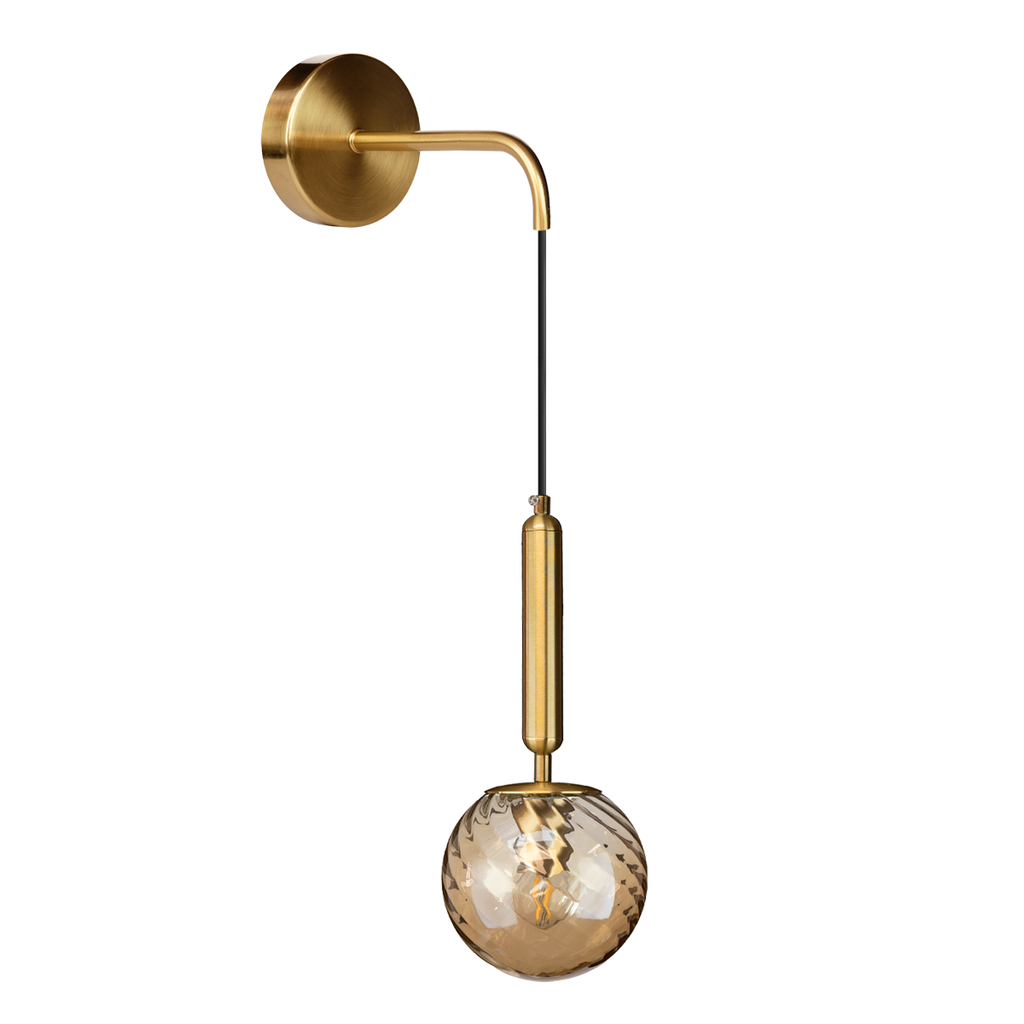 APLIQUE DE PARED CRISTAL LED E27 DIAM 15CM BERTA AMBAR - 180 ILUMINACION