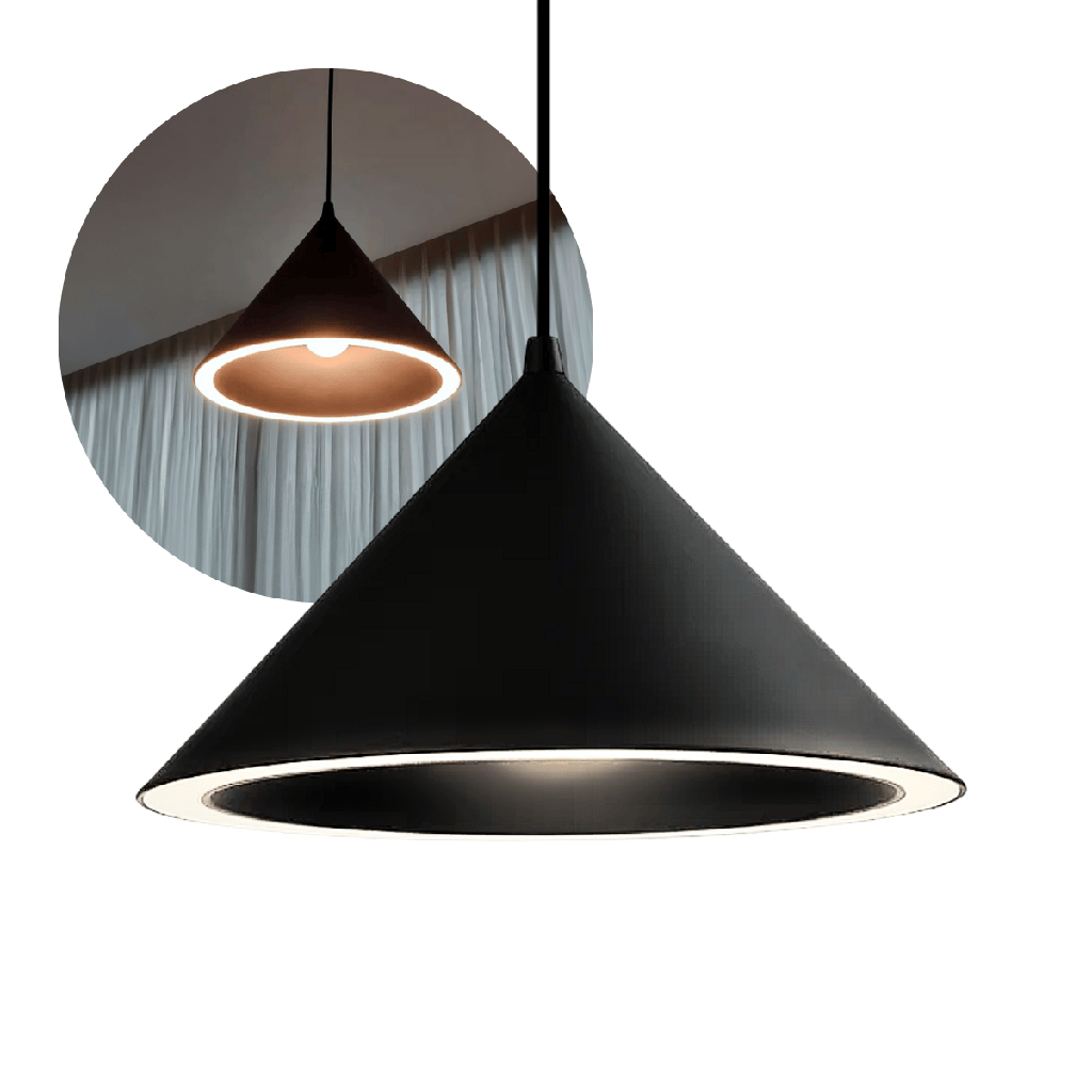 COLGANTE COMBINADO 1 LUZ E27 + ANILLO LED 18W LUZ DIA/NEUTRA/CALIDA THAI NEGRO - 180 ILUMINACION