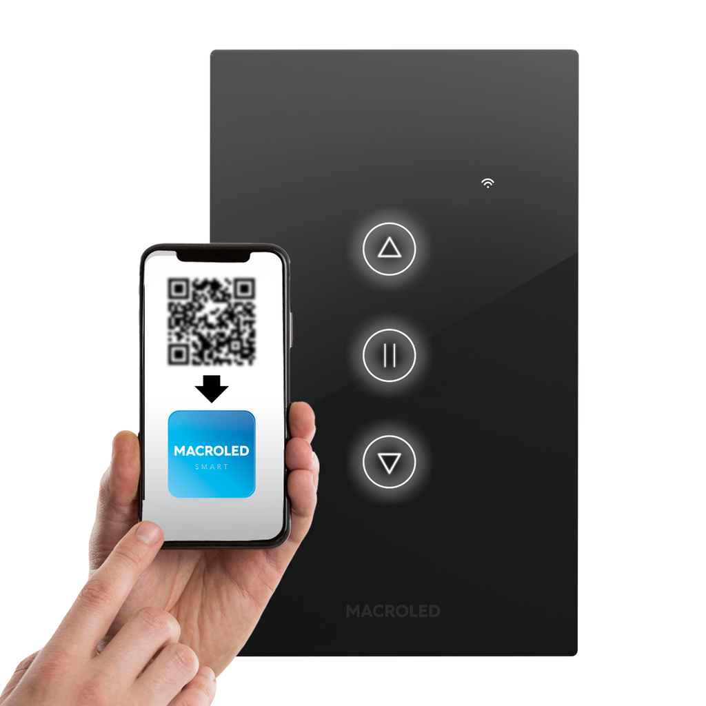 LLAVE DE LUZ SMART PERSIANA NEGRA ROMA - MACROLED