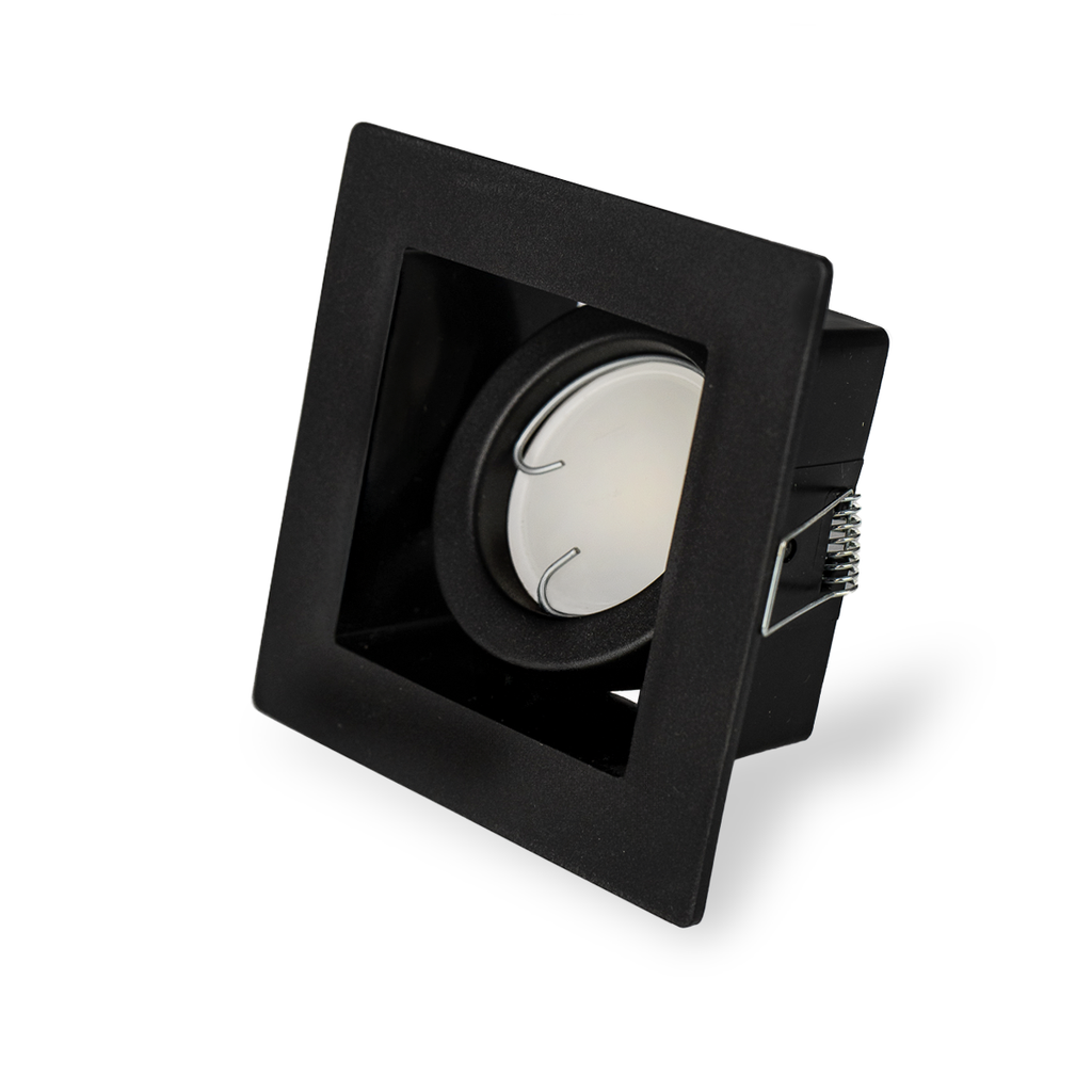 SPOT EMBUTIR CUADRADO 11CM ANTIDESLUMBRANTE POLIMERO S/ZOC. NEGRO  -ECOSPOTS