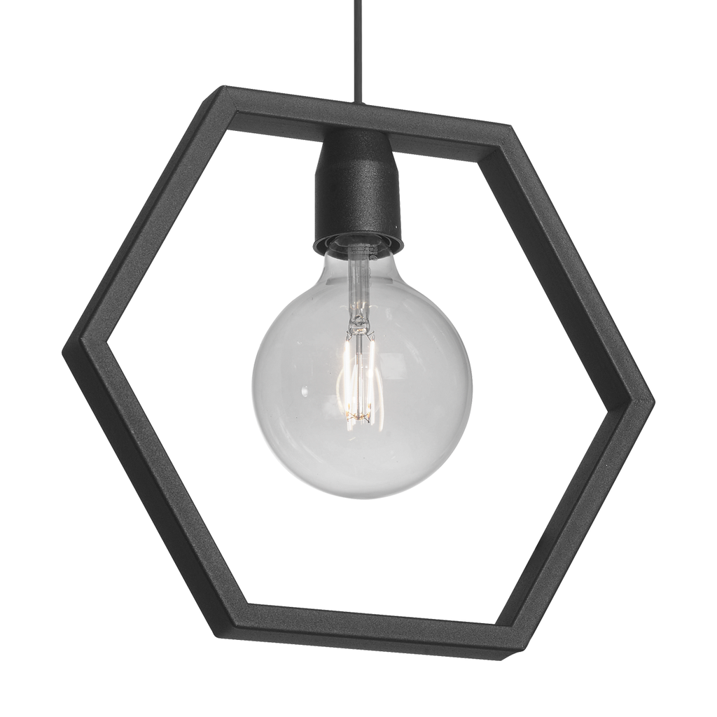 COLGANTE TARENTO 1 LUZ E27 35X31CM NEGRO - FERROLUX