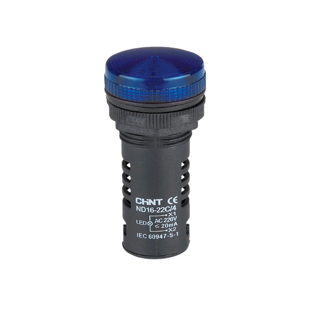 OJO DE BUEY 22 MM COLOR AZUL LED CAP 230V CORTO - CHINT