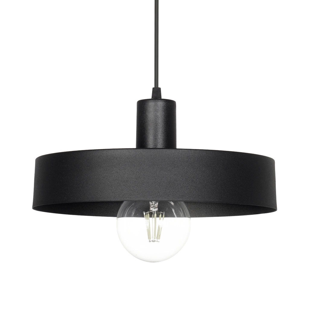 COLGANTE CHAPA CAGLIARI 1 LUZ E27 30X13,3CM NEGRO - FERROLUX