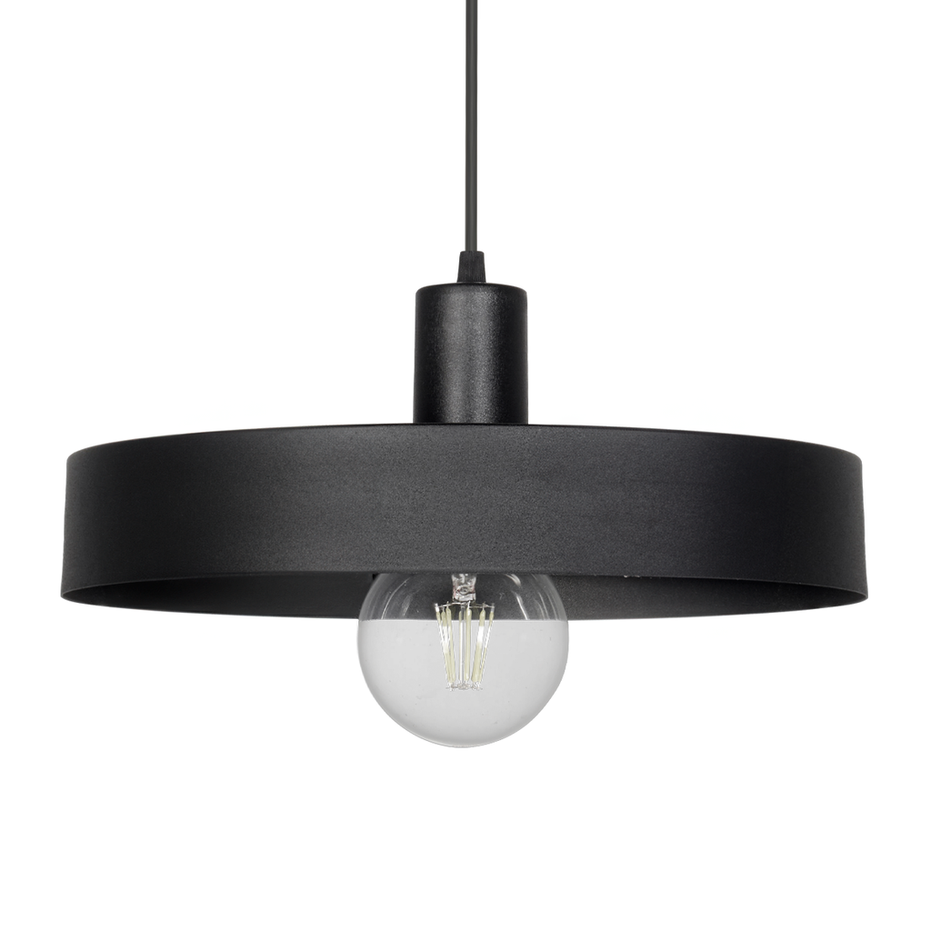 COLGANTE CHAPA CAGLIARI 1 LUZ E27 40X21CM NEGRO - FERROLUX