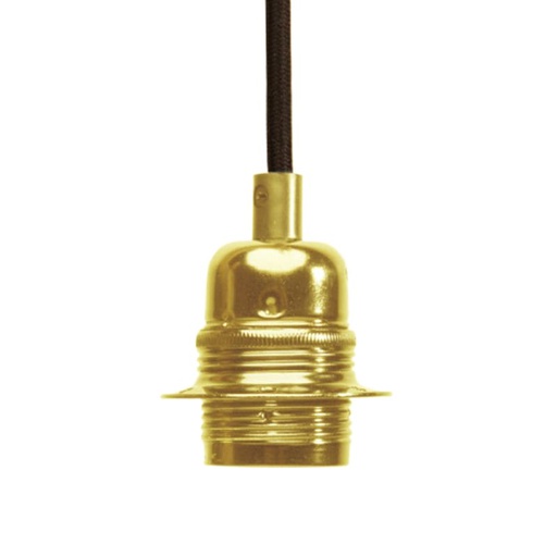 [POR1034/OR] COLGANTE VINTAGE E27 COLOR BRONCE CON CABLE TEXTIL Y FLORON - ALIC