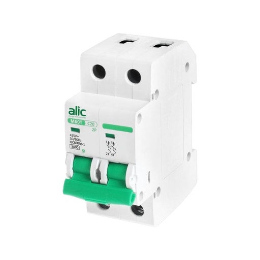 [TER2063] LLAVE TERMOMAGNETICA BIPOLAR 2X63A CURVA C 3KA - ALIC