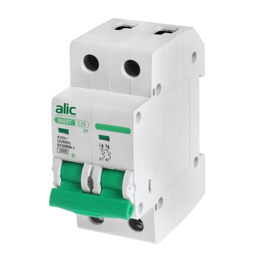 [TER2010] LLAVE TERMOMAGNETICA BIPOLAR 2X10A CURVA C 3KA - ALIC