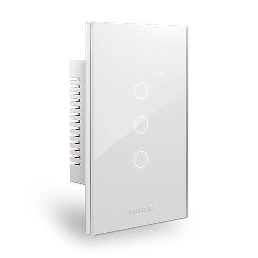 [TSX3B-CP] TECLA SMART WIFI TOUCH 3 CANALES 10A BLANCO - MACROLED