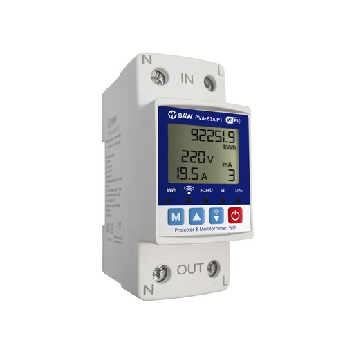 [PVA-63AP1] PROTECTOR TENSION DIGITAL MONOFASICO 63A CONTROL SMART WIFI - BAW