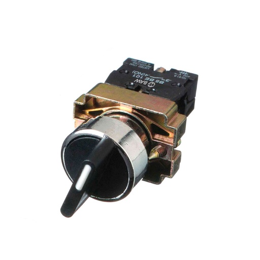 [B5BD21] SELECTORA PARA PANEL Ø29/22 MANETA CORTA 1-0 MANUAL (NA) CON ARO METALICO - BAW