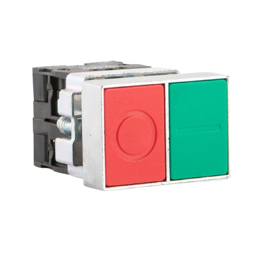 [B5BL8325] PULSADOR DOBLE PARA PANEL MARCO METALICO CROMADO - BAW