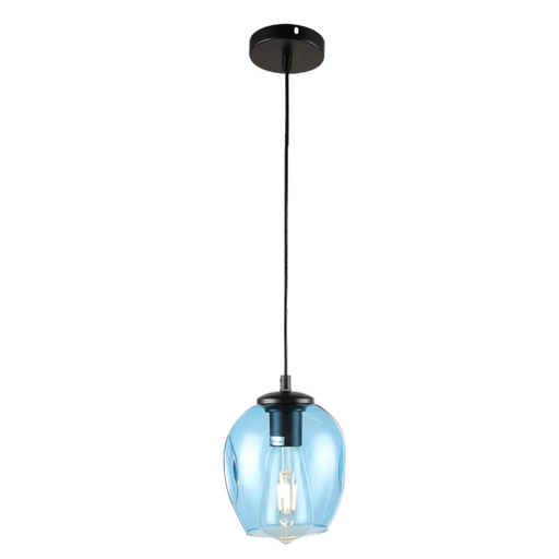 [19045/CE] COLGANTE CRISTAL E27 15X20CM ASTRID CELESTE - 180 ILUMINACION
