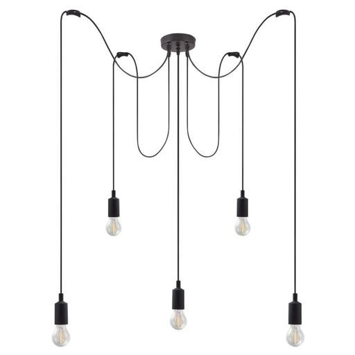 [19047] COLGANTE 5 LUCES E27 180CM SYSTEM NEGRO - 180 ILUMINACION