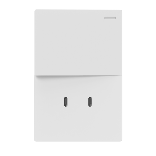 [MILAN-1CN-2USB-C-B] LLAVE DE LUZ ARMADA PUNTO Y 2 USB C BLANCO MILAN BASTIDOR METALICO - MACROLED