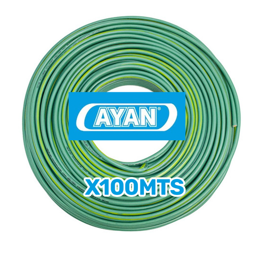 [AYN/AC1X1VA] CABLE UNIPOLAR 1.00MM VERDE AMARILLO (X 100MTS) - AYAN CABLES