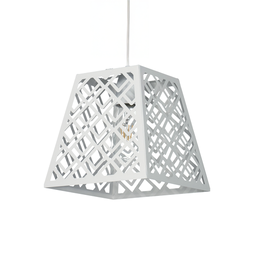 [C-199B/T] COLGANTE TRAPECIO BLANCO TEXTURADO 1 LUZ - FERROLUX