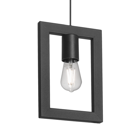 [C-111/46/NT] COLGANTE CARTAGENA 1 LUZ E27 26,5X46,5CM NEGRO - FERROLUX