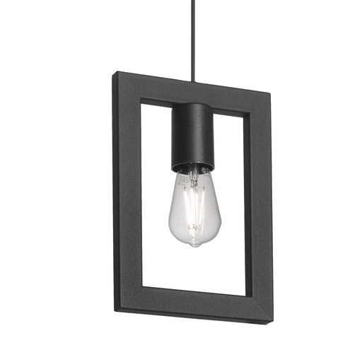 [C-111/29/NT] COLGANTE CARTAGENA 1 LUZ E27 20X29CM NEGRO - FERROLUX
