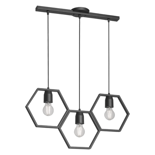 [C-313N/T] COLGANTE TARENTO 3 LUCES E27 60X32CM NEGRO - FERROLUX