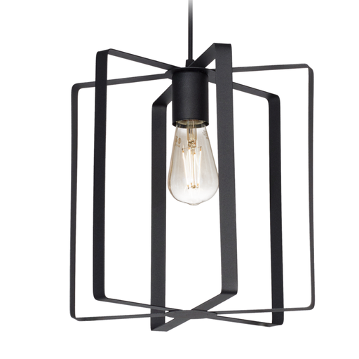 [SJ/CF1002-02] COLGANTE CILINDRO DE FLEJES ESQUEL 1 LUZ E27 30X30CM NEGRO - SAN JUSTO