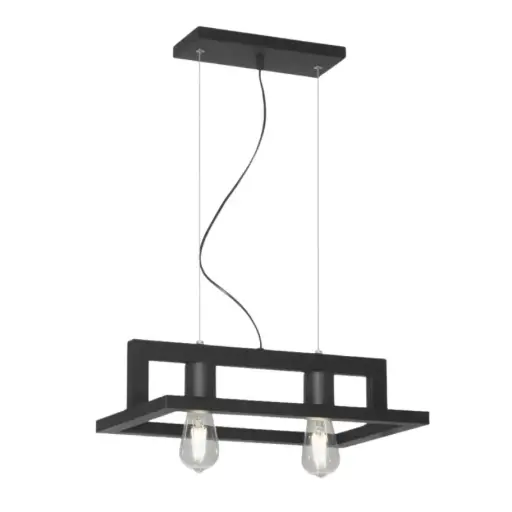 [C-211N/T] COLGANTE CARTAGENA 2 LUCES E27 45,2X30,3X13CM NEGRO - FERROLUX