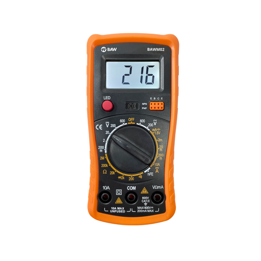 [BAWM02] MULTIMETRO TESTER DIGITAL MEDIDOR DISPLAY LED 10A 600V - BAW