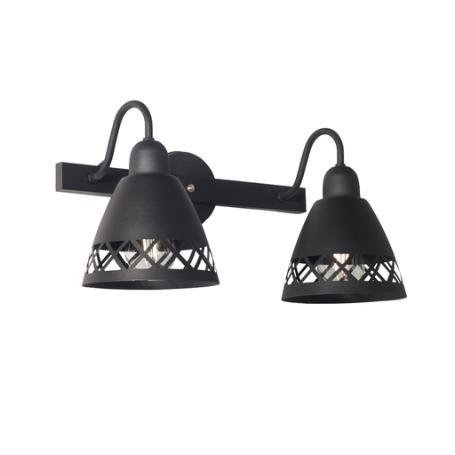 [AP-2303N/T] APLIQUE DE PARED VITORIA 2 LUCES E27 48X23X24CM NEGRO - FERROLUX