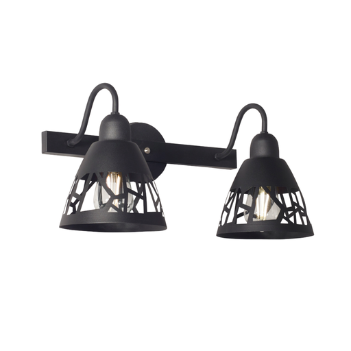 [AP-2304N/T] APLIQUE DE PARED SANTANDER 2 LUCES E27 48X23X24CM NEGRO - FERROLUX